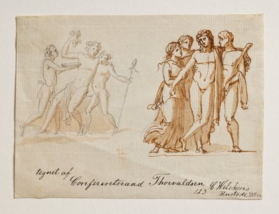 Bacchus en twee faunen door Bertel Thorvaldsen